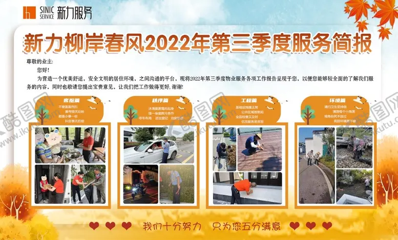 编号：75908310060449418371【酷图网】源文件下载-小区物业服务简报图片