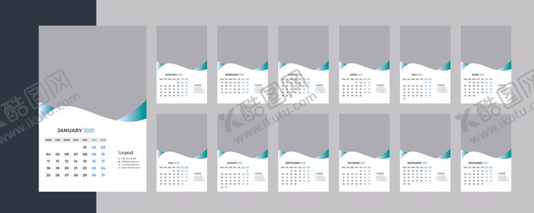 编号：58731110122220178536【酷图网】源文件下载-2021年日历