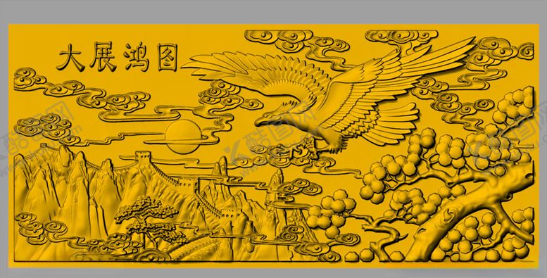 编号：92455604102250397024【酷图网】源文件下载-CAD浮雕装饰画模型