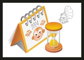 手绘办公用品素材插画卡通