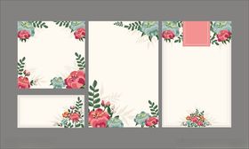 粉色花卉边框贺卡请柬邀请函