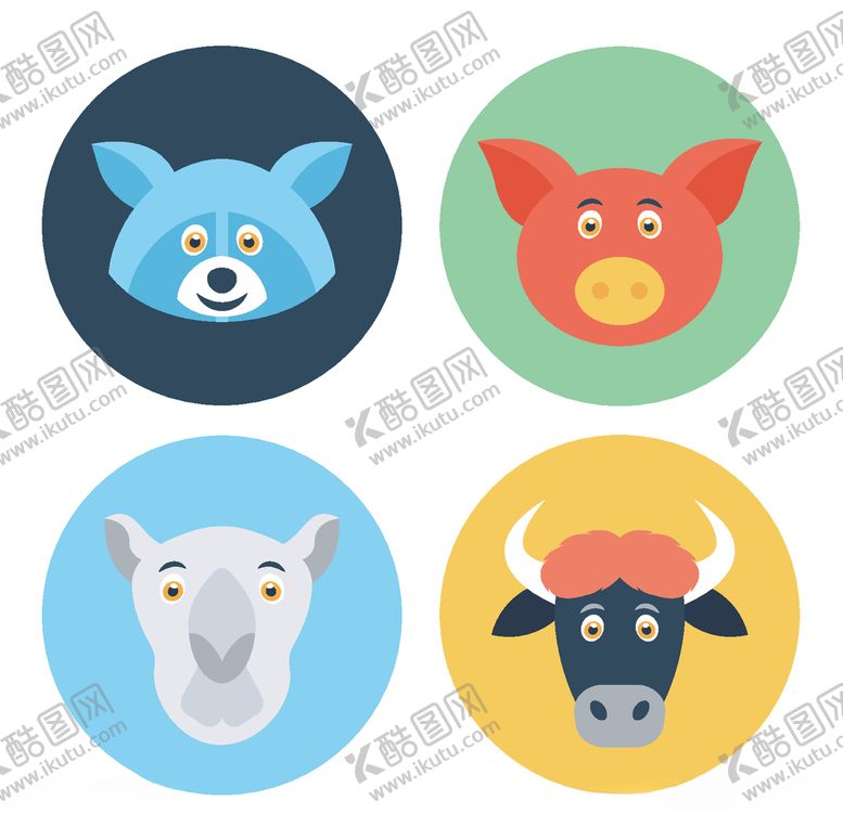 编号：13545310030818468066【酷图网】源文件下载-卡通动物图标