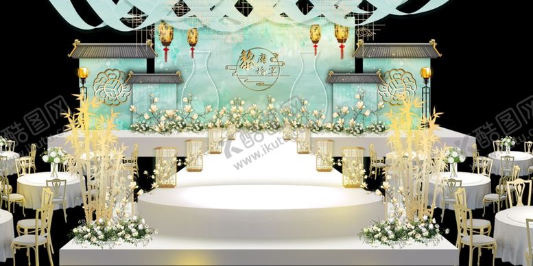 编号：48827309240049267587【酷图网】源文件下载-蓝色婚礼