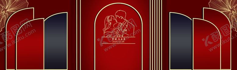 编号：41727309192212112127【酷图网】源文件下载-红色婚礼背景设计