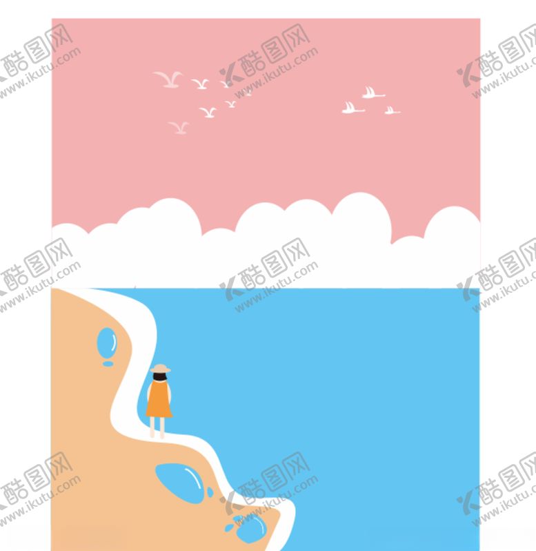 编号：22508307040109446886【酷图网】源文件下载-海边插画