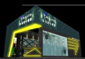 展览3D模型二面开口