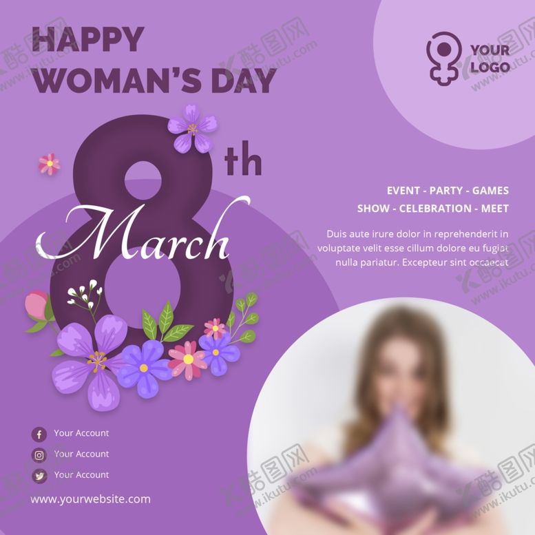 编号：53910310052026222121【酷图网】源文件下载-妇女节社交广告