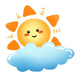 卡通太阳朝可爱的光