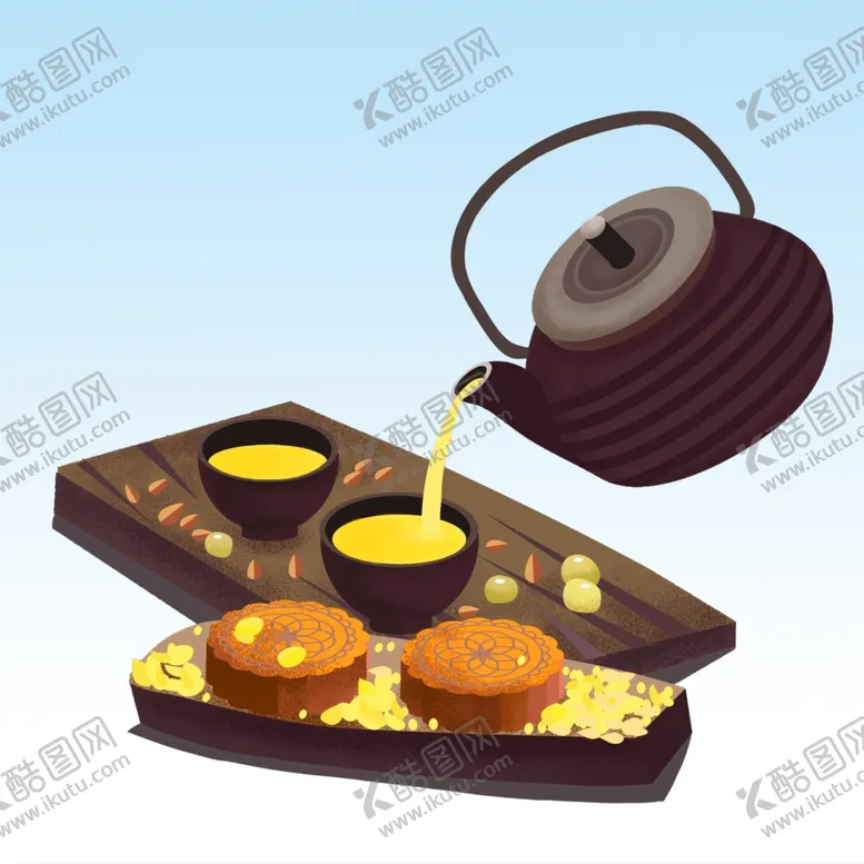 编号：55647802022142365146【酷图网】源文件下载- 赏月喝茶 