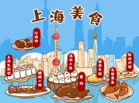 手绘美食手绘城市