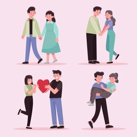 情侣卡通人物爱相恋