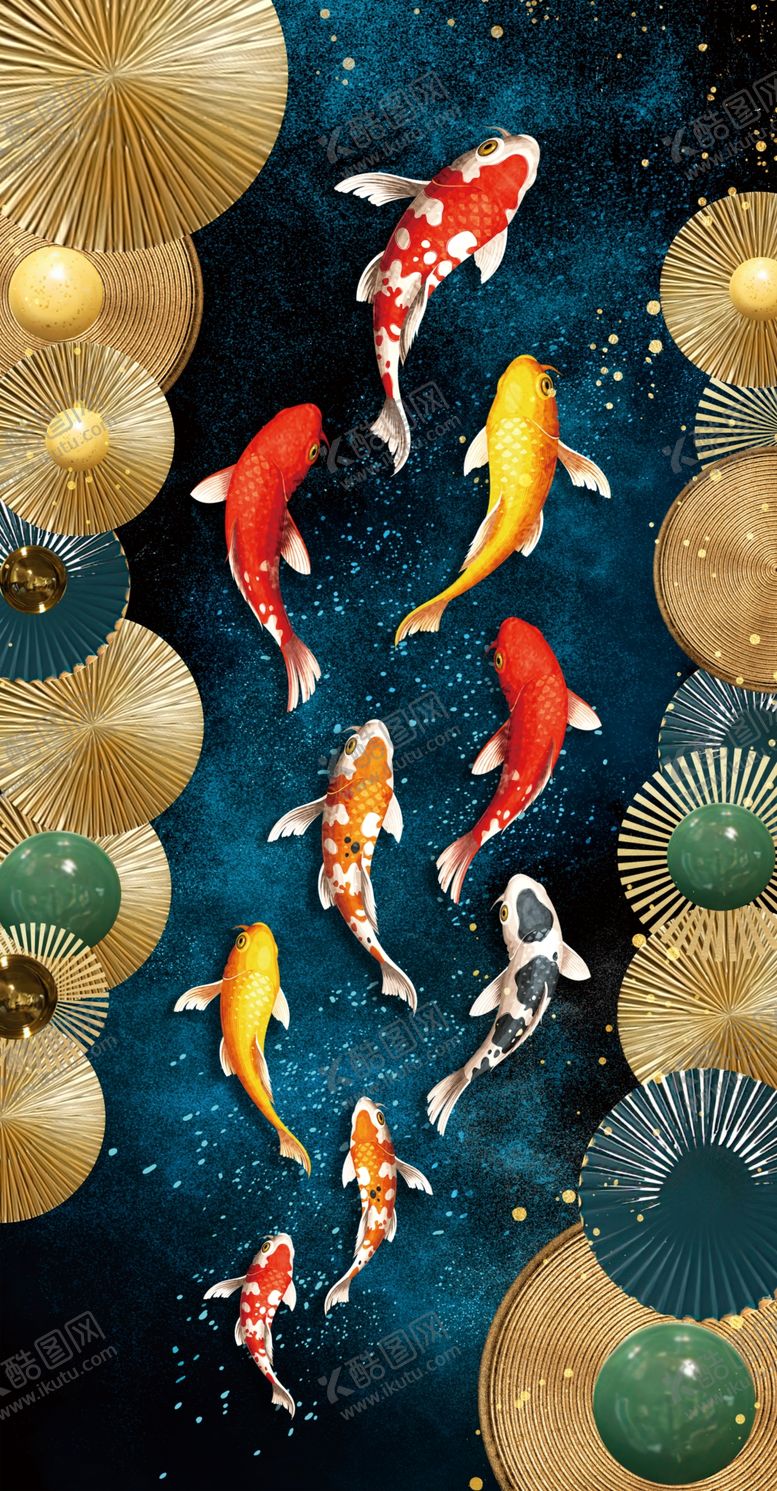 编号：89137302231210006580【酷图网】源文件下载-锦鲤玄关