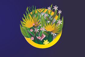 剪纸风格花卉背景