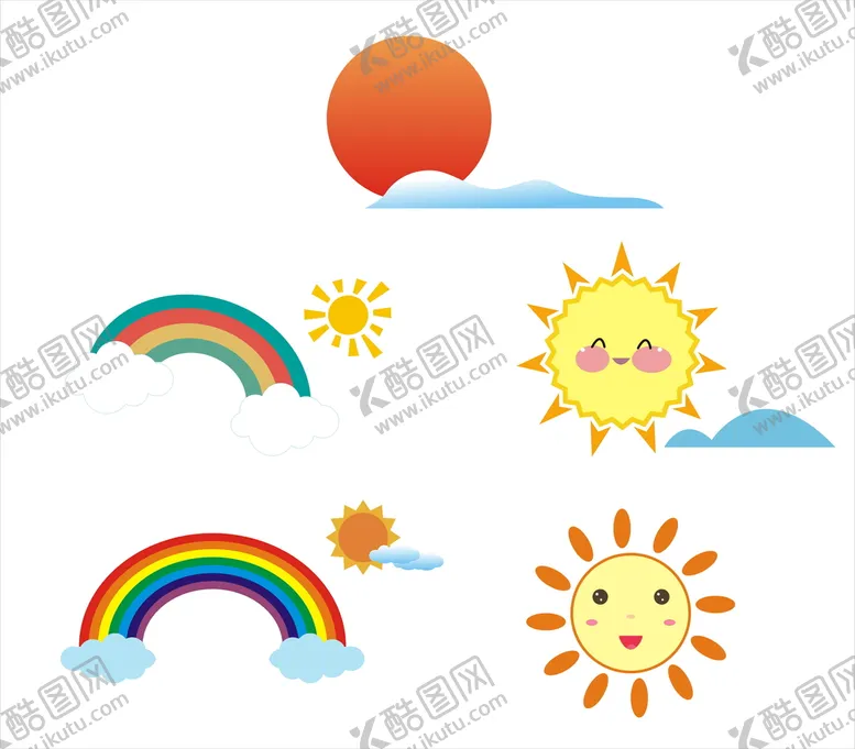 编号：23072301240714244392【酷图网】源文件下载-太阳 彩虹 白云