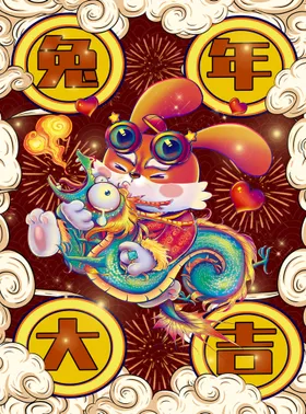 兔年主题2023春节贺岁大吉
