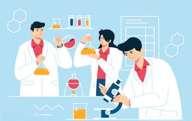 矢量卡通科学实验人物