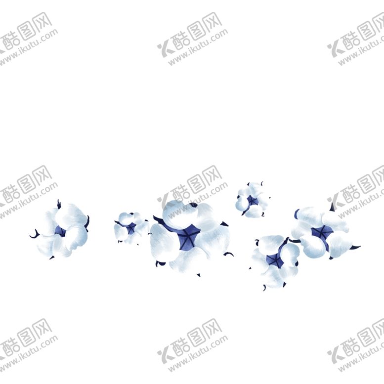 编号：39317003141308257658【酷图网】源文件下载-蓝色装饰插画装饰棉花