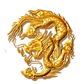 金龙浮雕插画色免扣纹