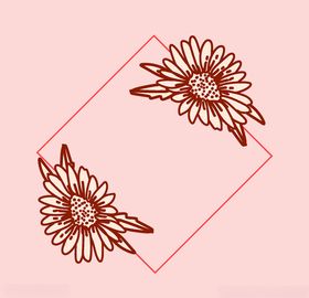 线条手绘矢量花