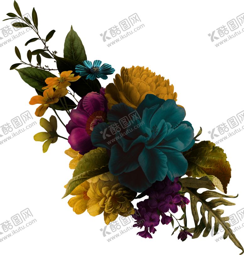 编号：96642409200636245073【酷图网】源文件下载-暗黑风植物花朵