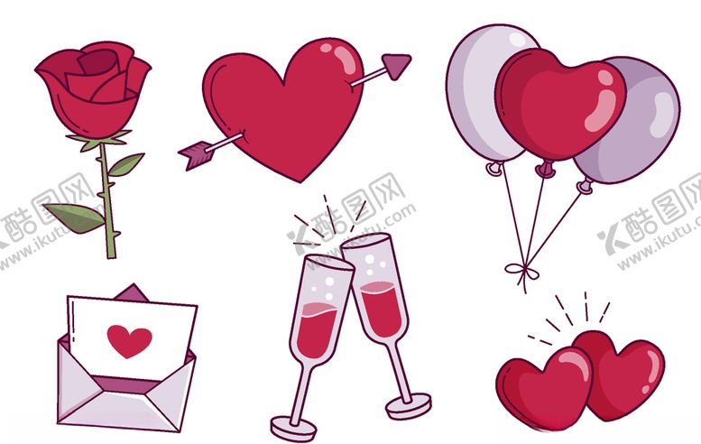 编号：47660209181846019606【酷图网】源文件下载-情人节元素