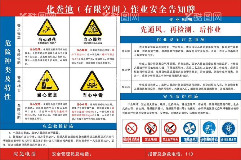 编号：56687710211333324312【酷图网】源文件下载-化粪池有限空间作业