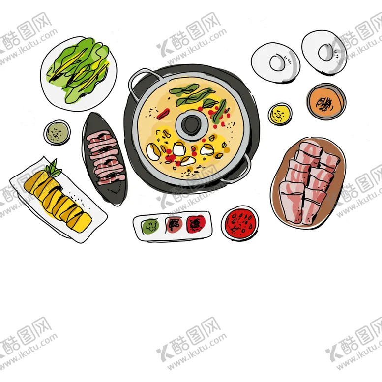 编号：53249802130319202955【酷图网】源文件下载-冬天食物火锅矢量免抠图