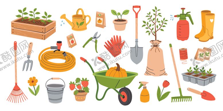 编号：85128304250658319156【酷图网】源文件下载-园艺工具图案