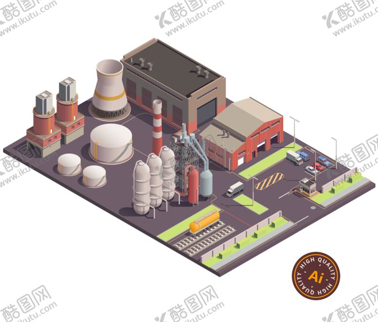 编号：39057110120613175723【酷图网】源文件下载-核电站插画