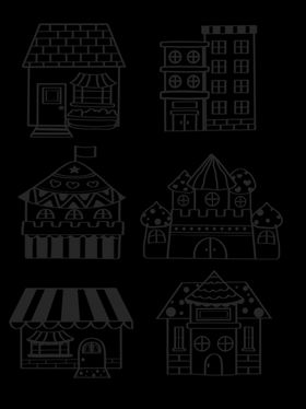 可爱卡通文具系列套图素材