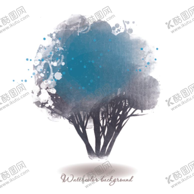 编号：74830509182107227661【酷图网】源文件下载-梦幻水彩植物树木插画