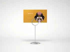 圆角名片样机模板展示VI包装一叠