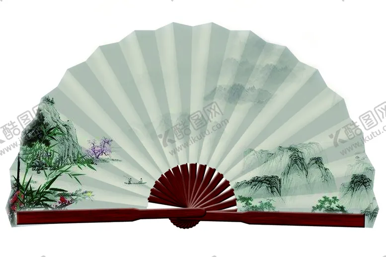 编号：85463210082239393084【酷图网】源文件下载-笔墨画扇子