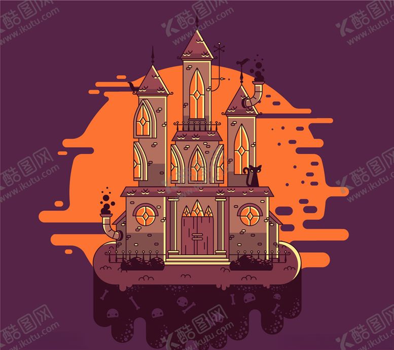 编号：73494309151400226470【酷图网】源文件下载-恐怖万圣节古堡