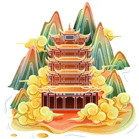 国潮插画背景