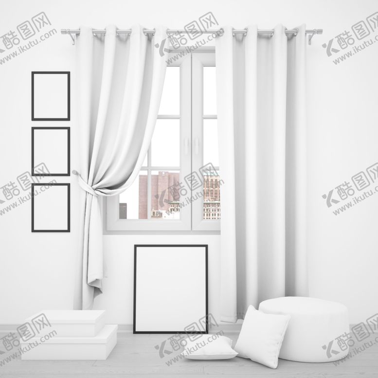 编号：24314909190407063461【酷图网】源文件下载-窗帘样机