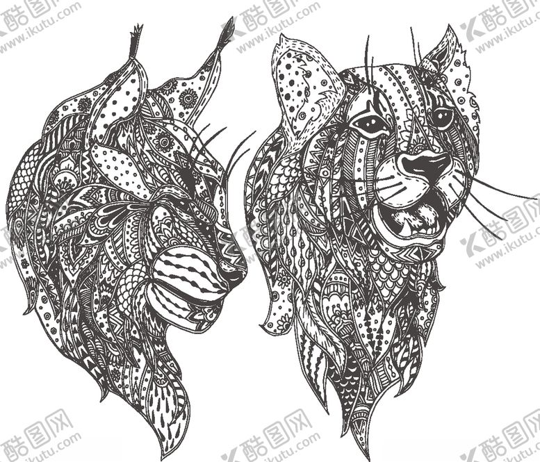 编号：71769909302215131574【酷图网】源文件下载-动物图腾抽象图案