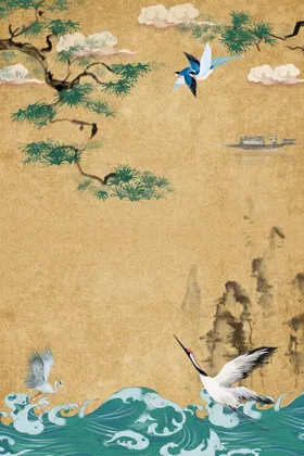 古风背景展板中国素材中国海报