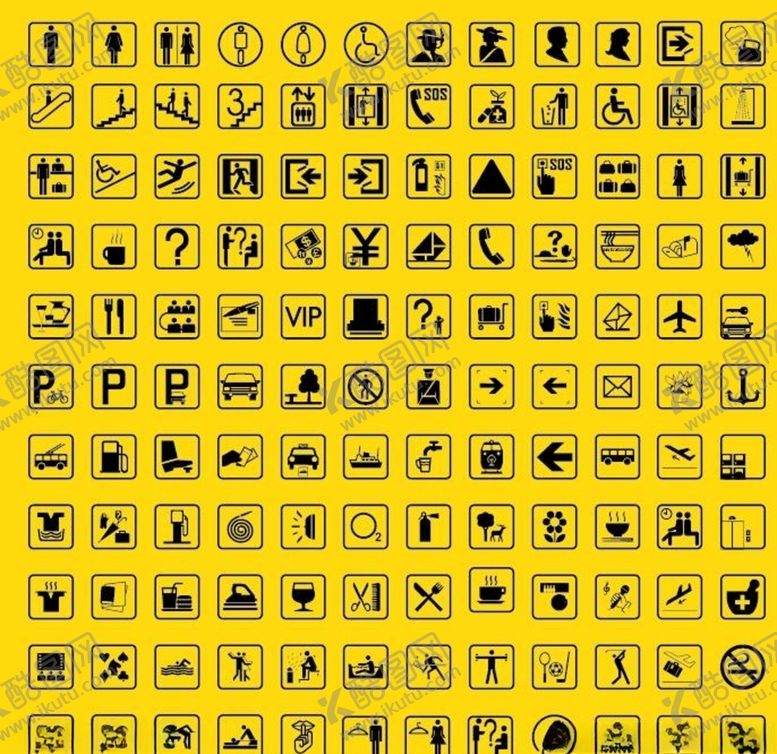 编号：83809910302102035950【酷图网】源文件下载-日常生活标识图标集