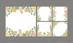 花卉边框图案贺卡请柬背景