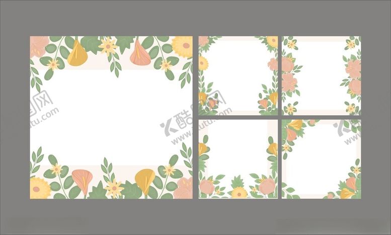 编号：57953211210313362047【酷图网】源文件下载-花卉边框图案贺卡请柬背景