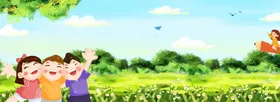 春暖花开海报季横幅天季商场吊旗