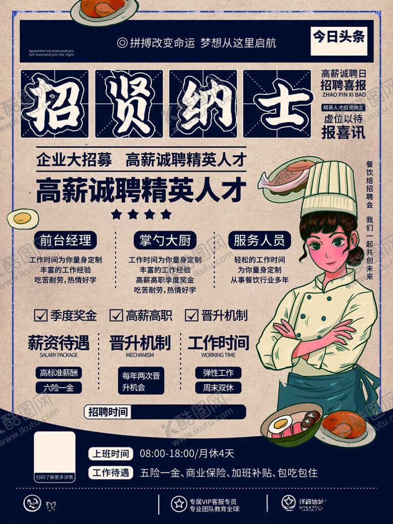 编号：53943804250514051074【酷图网】源文件下载-招聘厨师