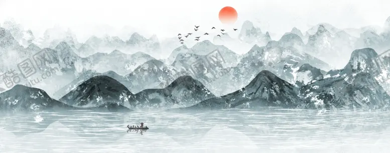 编号：43485202130114573992【酷图网】源文件下载-水墨山水画