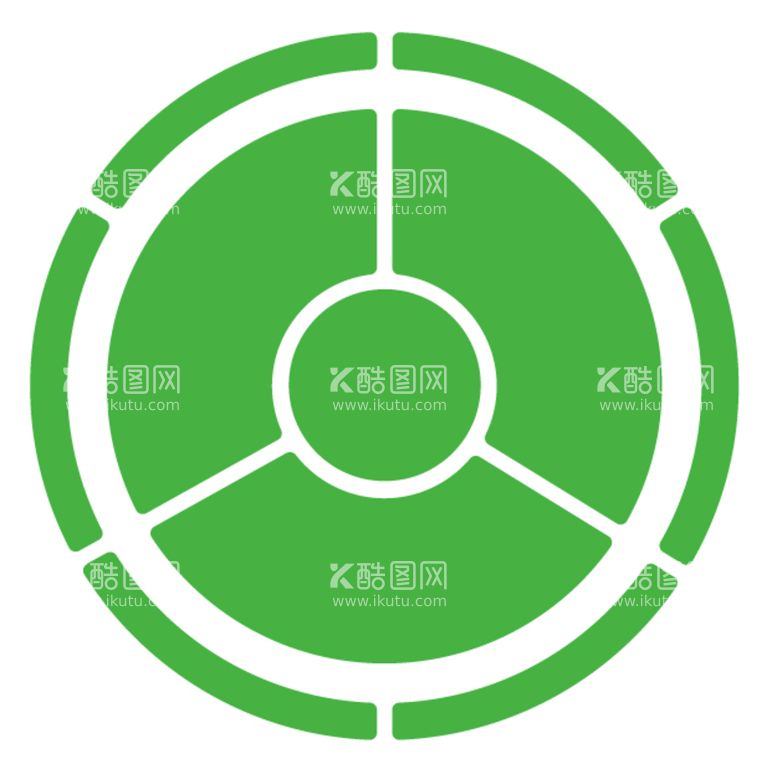 编号：48730609122112398594【酷图网】源文件下载-分类图表绿色圆等分