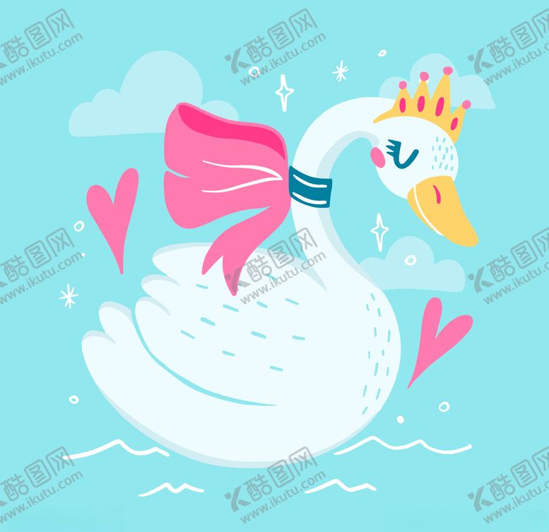 编号：49478509240336159395【酷图网】源文件下载-矢量手绘天鹅