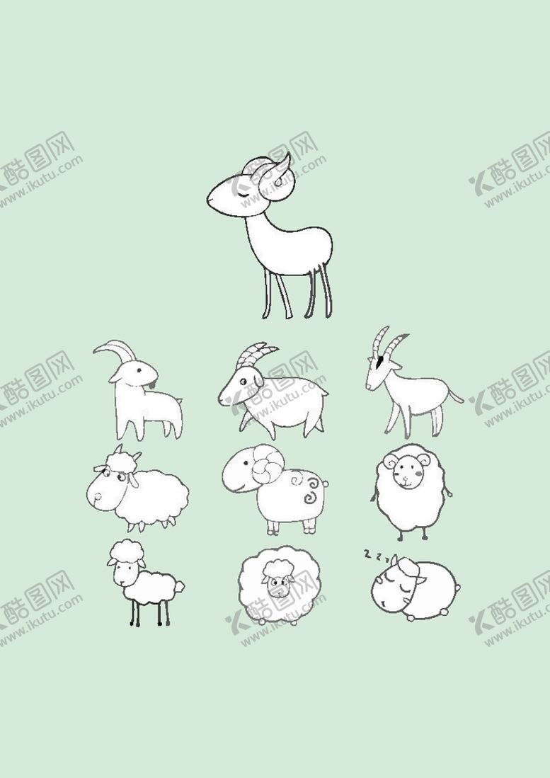 编号：56344801131312156813【酷图网】源文件下载-简笔画动物