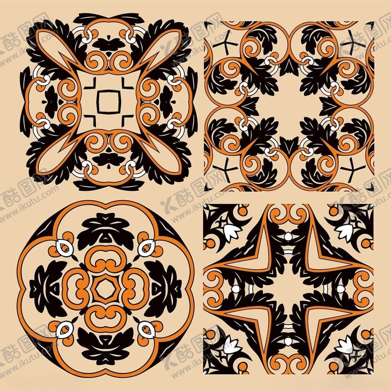 编号：54279801042355026648【酷图网】源文件下载-复古几何花纹装饰图案