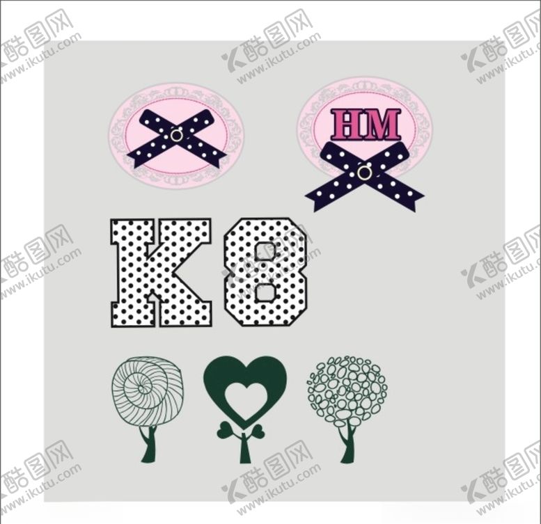 编号：97912009130621155355【酷图网】源文件下载-矢量图图案标志设计蝴蝶结素材