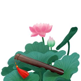 荷花莲莲水墨叶
